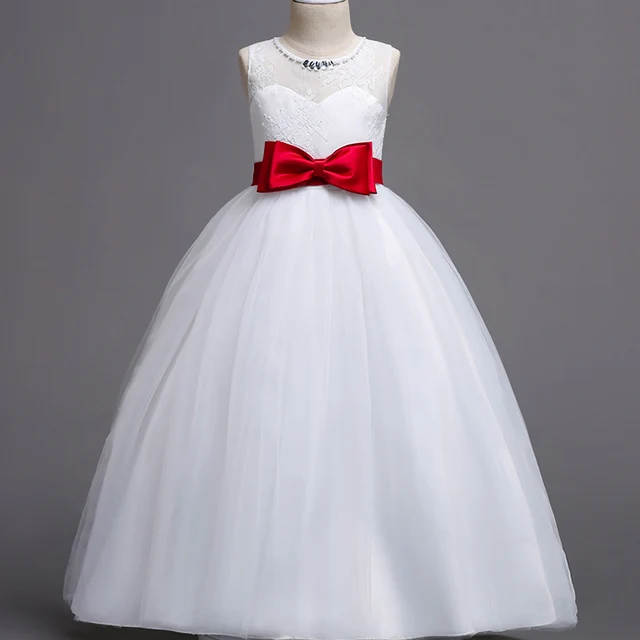 Beautiful Princess White Dress For Baby Girls Teenager Kids 3