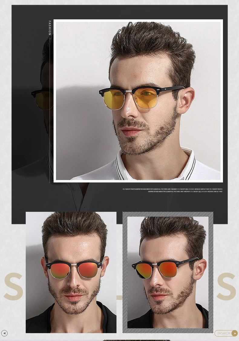 [EL Malus] Поляризованные солнцезащитные очки с круглой оправой, мужские серые, желтые, серебристые, красные линзы ночного видения, зеркальные Ретро дизайнерские солнцезащитные очки