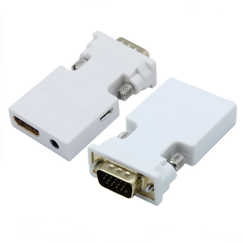 

1080P HDMI to VGA Adapter Digital To Analog Audio Video Converter Cable for PC Laptop TV Box Projector with 3.5mm audio and usb