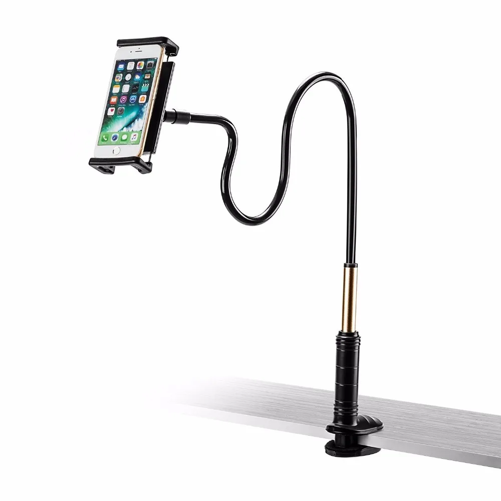 WiHoo Clamp Mount Tablet Stand for iPad and iPhone 3.3 Tall Adjustable Arm Rotating Aluminum