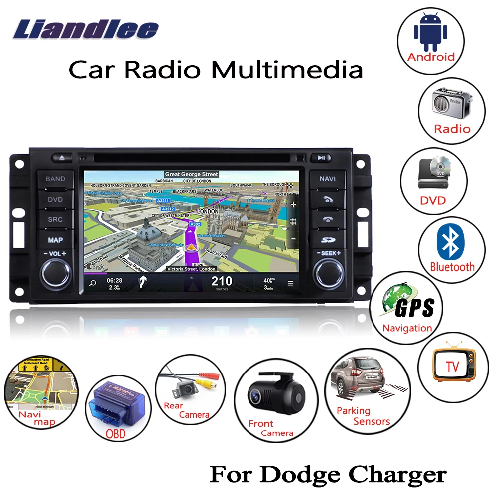 Liandlee For Dodge Charger 2008~2010 Android Car Radio CD DVD Player GPS Navi Navigation Maps Camera OBD TV Screen Multimedia1