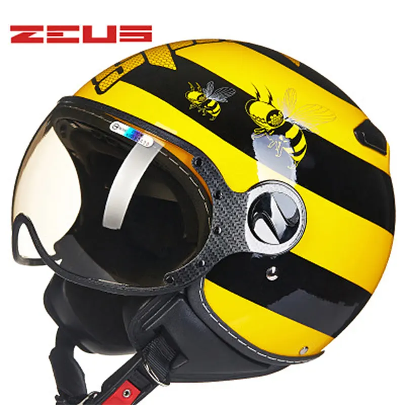 

ZEUS Advanced Motorcycle Helmet Off Road Helmet Removable Washable Check Pads 3/4 Open Face Motorbike Moto Motocross Helmets