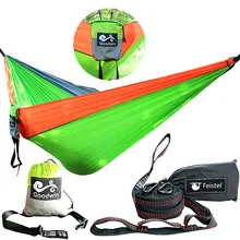 Легко упаковывать для путешествий нейлоновый гамак 1-2 человека парашют для игр на свежем воздухе гамак кемпинг подвесная кровать качели портативный двойной