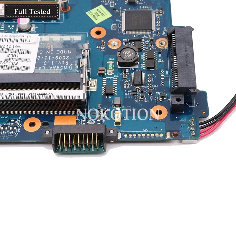 NOKOTION NSWAA LA-5322P K000092520 محمول لوحة أم لأجهزة توشيبا الأقمار الصناعية L500 A505 ATI HD4500 DDR3 HM55 الرئيسي مجلس شحن وحدة المعالجة المركزية