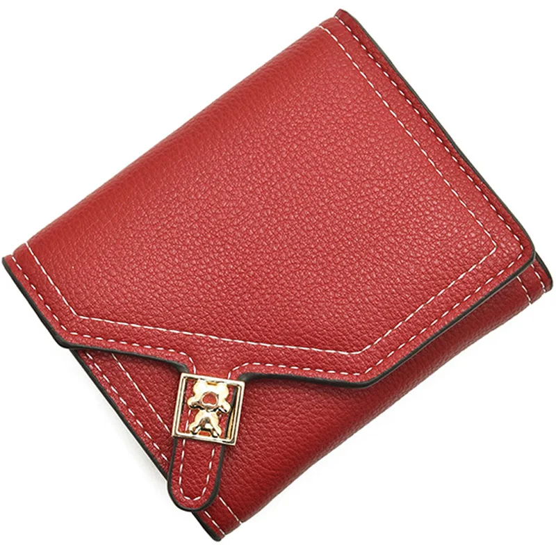 

MONNET CAUTHY Female Wallets Concise Leisure Fashion Chic Style Solid Color Red Green Blue Black Ladies Standard Short Wallet