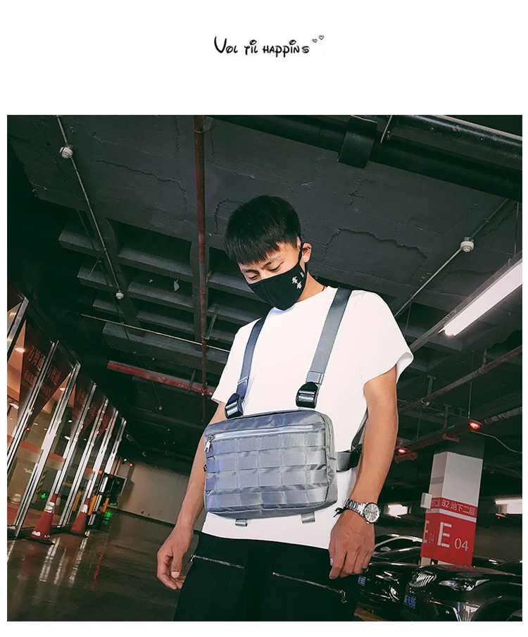 Тактическая нагрудная сумка, новая нагрудная сумка, регулируемая тактическая карманная хип-хоп Уличная Функциональная сумка через плечо Kanye West