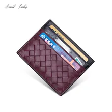 Женская сумка небольшая карта тканые натуральная кожа держатель кредитной карты милые маленькие свежие мешок карточки пакет мини