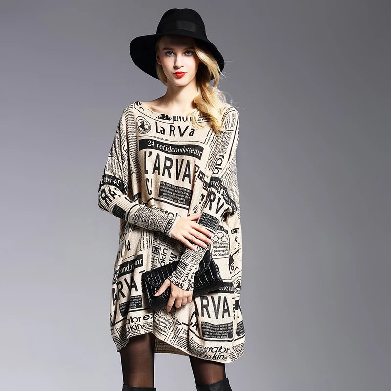 XIKOI 2018 New Oversize Sweater Woman Fashion Print Women Sweaters Slash Neck Pullovers Computer Knitted Spring Sweater Women XIKOI 2018 New Oversize Sweater Woman Fashion Print Women Sweaters Slash Neck Pullovers Computer Knitted Spring Sweater Women