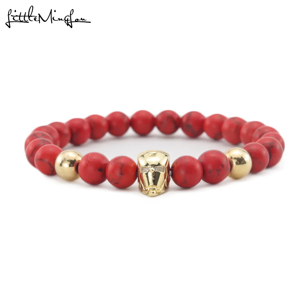 

The Avengers Iron man bracelet gold color zircon charms men bracelets & bangles for women Jewelry super hero movie fans gift