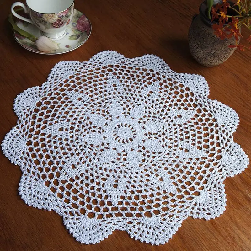 Горячий хлопковый матрас ручной вязки кружева Doilies цветок форма подставки чашки кружки колодки домашняя настольная для кофейни украшение для подарков