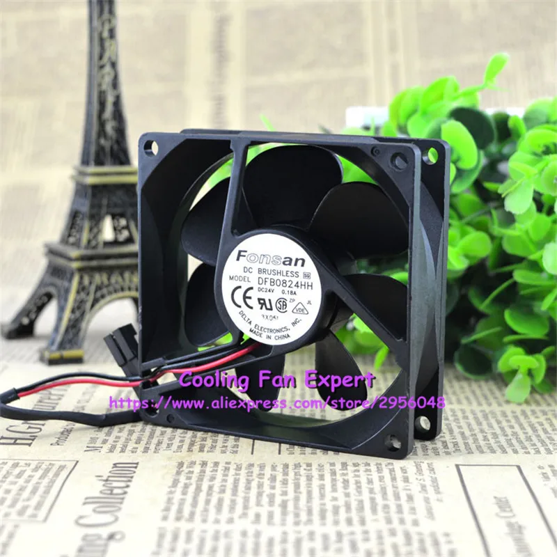 DFB0824HH DC 24 V 4 32 W 0.18A 80*80*25 мм 8025 8 см 2 шт/комплект проводов PIX525 брандмауэр Вентилятор