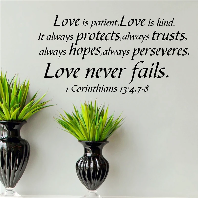 LOVE IS PATIENT GOD QUOTE VINYL WALL ART DECAL STICKER-HOME DECOR 