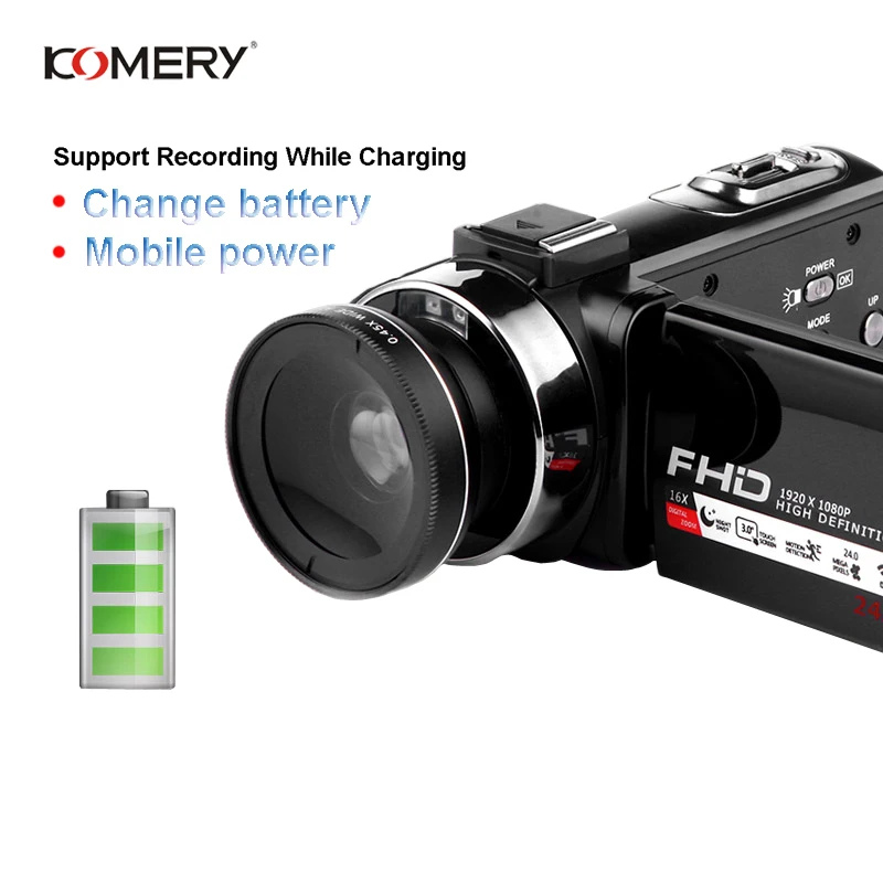  KOMERY Z9 Video Camera 16X Digital Camera Support Nightshot And WIFI 3.0 Inch Touch Screen 1080P HD