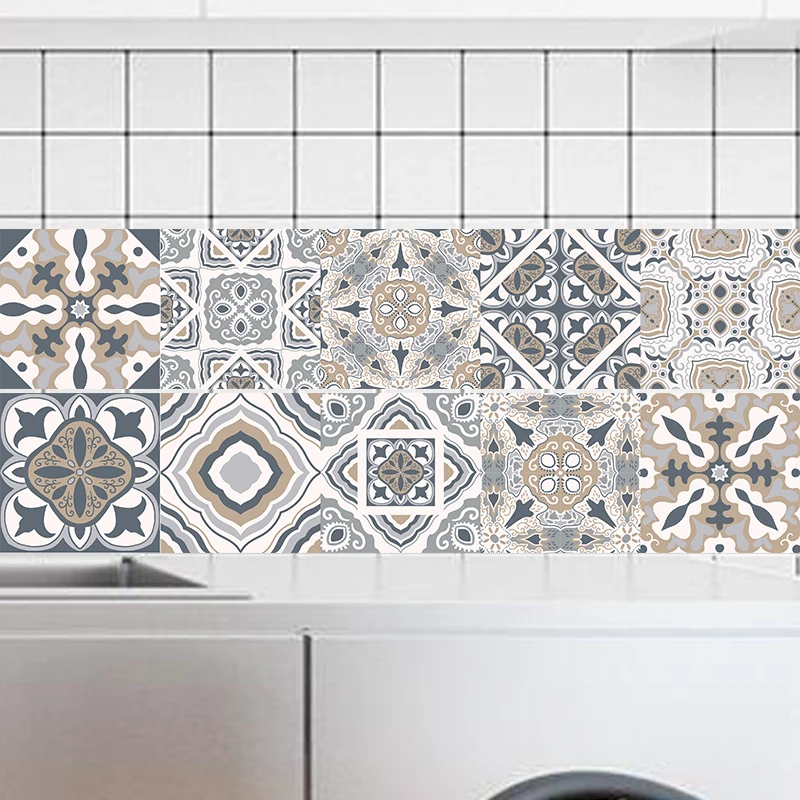Arabic Retro Tile Stickers For Kitchen Bathroom PVC Self Adhesive Wall Stickers Living Room DIY Decor Wallpaper Waterproof Decal Arabic Retro Tile Stickers For Kitchen Bathroom PVC Self Adhesive Wall Stickers Living Room DIY Decor Wallpaper Waterproof Decal