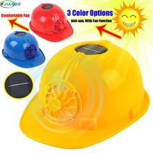 Новое поступление летний открытый защитный шлем солнечной безопасности Рабочая твердая шляпа охлаждающий вентилятор Экономия энергии проветривается желтая крышка