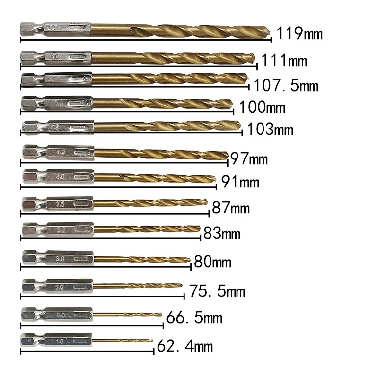 Hex shank drill bit Twist drill bit Electric screwdriver drill bit Electric screwdriver electric drill bit 1.5-6.5mm