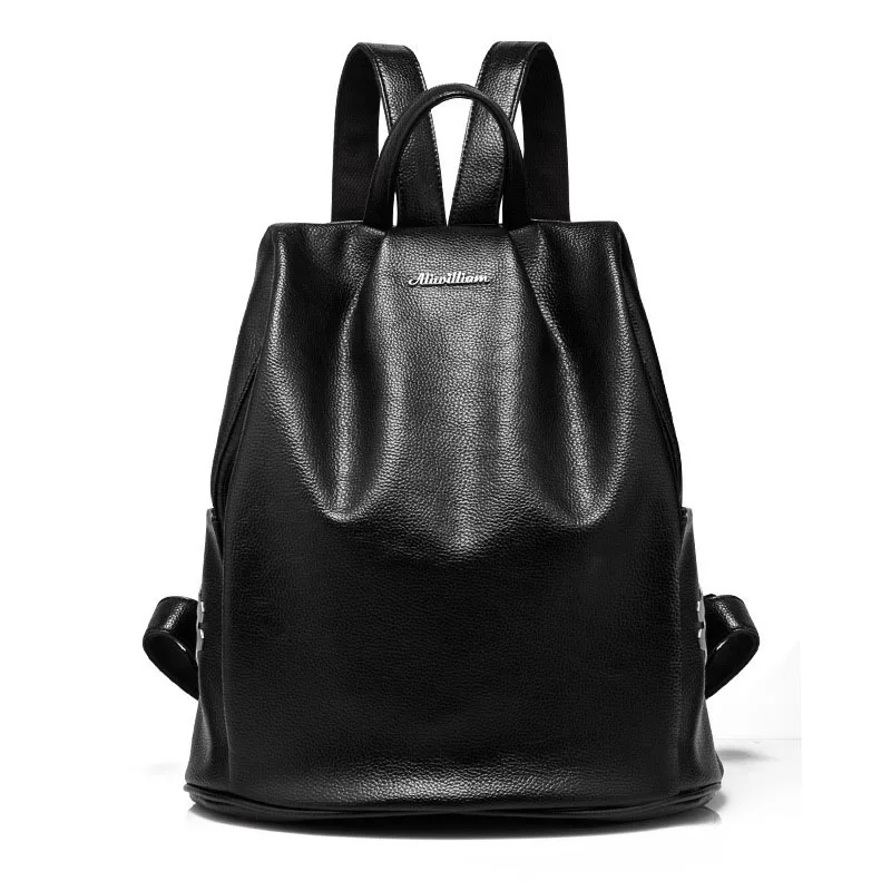 Women 2017 Casual Large Backpacks Ladies Girl Designer High Quality PU Leather Backpack Brand Fashion Black