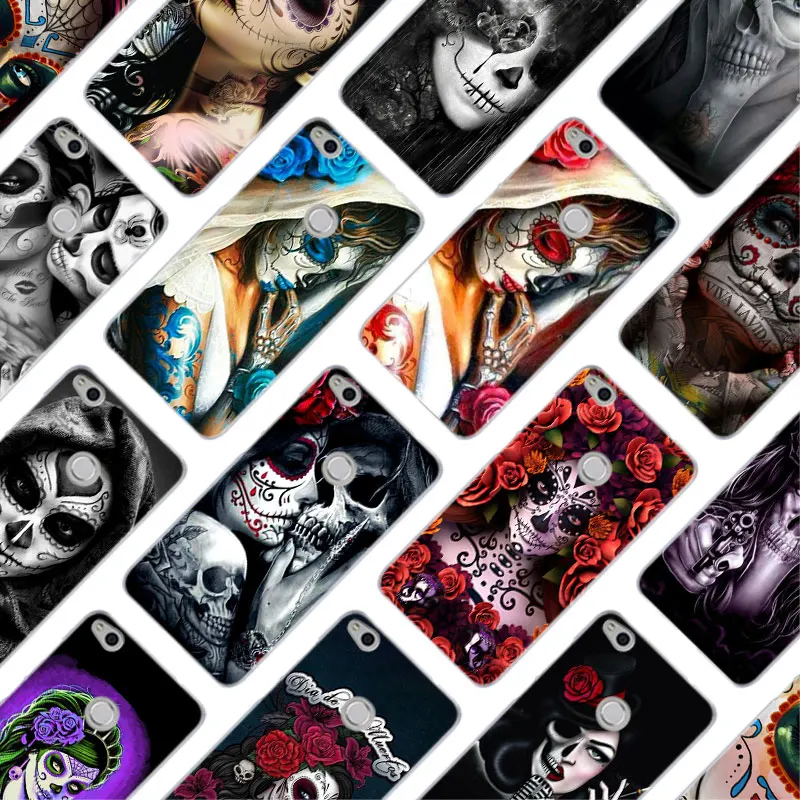 

MLLSE skull and catrinas Fashion Case Cover for Huawei NOVA 3 3i 4 Honor V20 8X 8A 7A Pro 7X 7C 7S 8 9 10 Lite Play Cover Hot