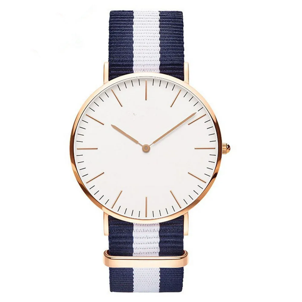 Men's women's nylon and canvas cloth lovers quartz watch Polychromatic and simple quartz watch