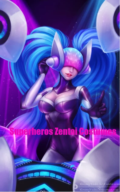 DJ Sona Cosplay Costume 3D Printed Lycra Spandex SONA LOL Game Custom Made Halloween Party Zentai Suit Only Bodysuit |