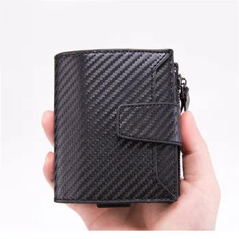 

BYCOBECY 2020 PU Leather Credit Card Holder Men and Women Vintage Colorful Business ID Card Wallets Solid Aluminum Card Holder