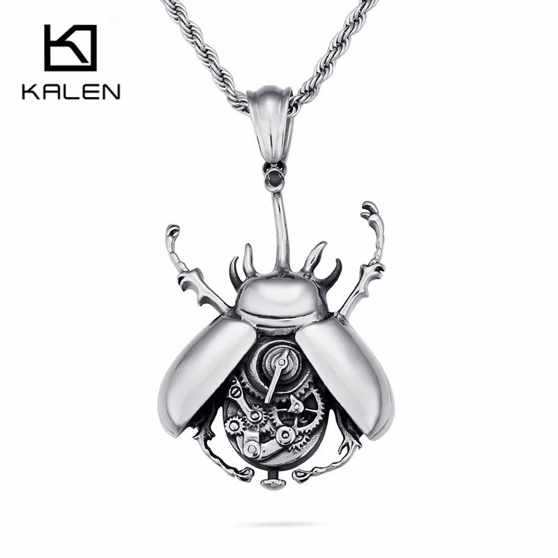 KALEN Rock Machine ожерелье для мужчин в стиле хип хоп из нержавеющей стали Coccinellidae форме