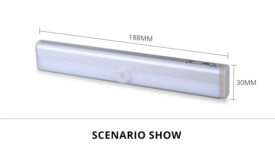 Светодиодный Светильник-ночник с датчиком движения 10 светодиодный s 4 AAA на батарейках светильник для шкафа s диод беспроводной PIR лампа для кухонного шкафа