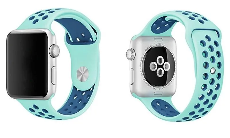 NK6 Спорт силиконовый ремешок дышащий отверстие замена ремешок для Apple watch series 1 2 3 4 ремешок 40/44 мм 38/42 мм браслет