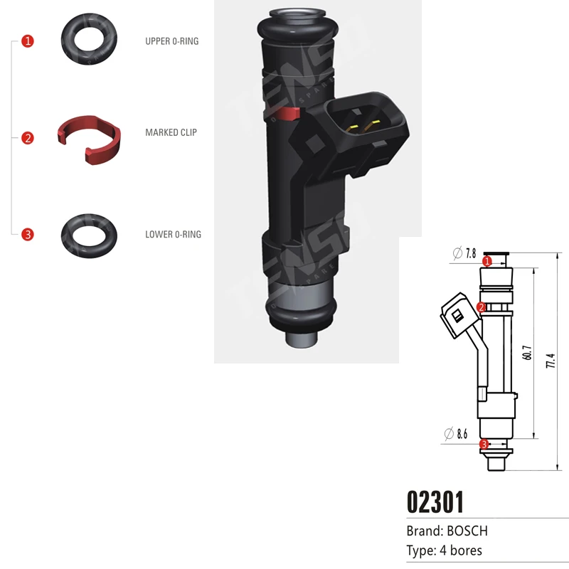 Free shipping! 200sets/box Fuel Injector Repair Kits for type 4 bores