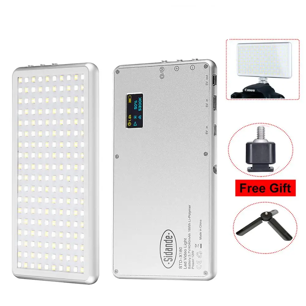 

Ultral Thin X-180 Portable LED Video Light On Camera High CRI Dimmable Photography Lighting DSLR Camera Lamp PK Boling BL-P1