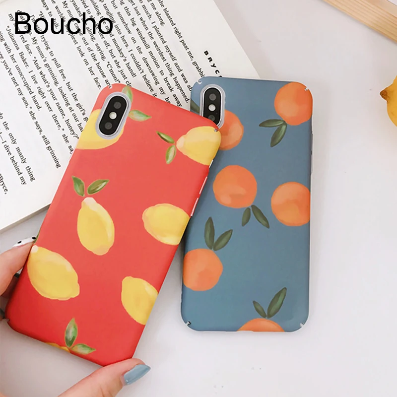 Boucho Lovely Fruit Orange Lemon Phone Case For iphone X