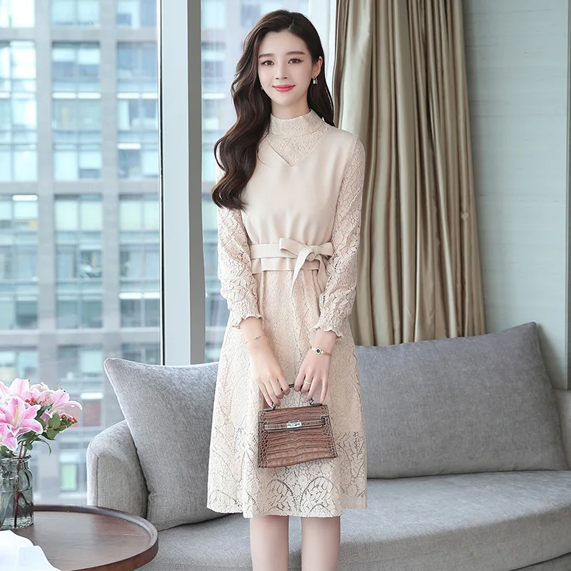 

Women Two Piece Sets Bow Sashes Tank Tops Lace Dress Elegant Korean Sexy Office Party Fashion Casual Clothing 2 Piece Outfits