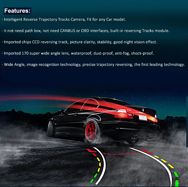 Автомобильная интеллектуальная динамическая траектория треков, парковочная линия, камера заднего вида, камера заднего вида, резервная Автомобильная камера для Android DVD Monitor