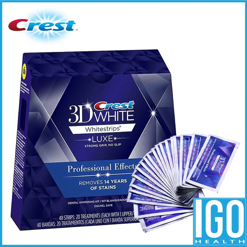 Efeito de Luxe Originais de Higiene Crest 3d White Whitestrips Dentes Profissional 1 Caixa 20 Bolsas Oral Dentes Branqueamento Tiras 7 Cheap Clareamento dos dentes