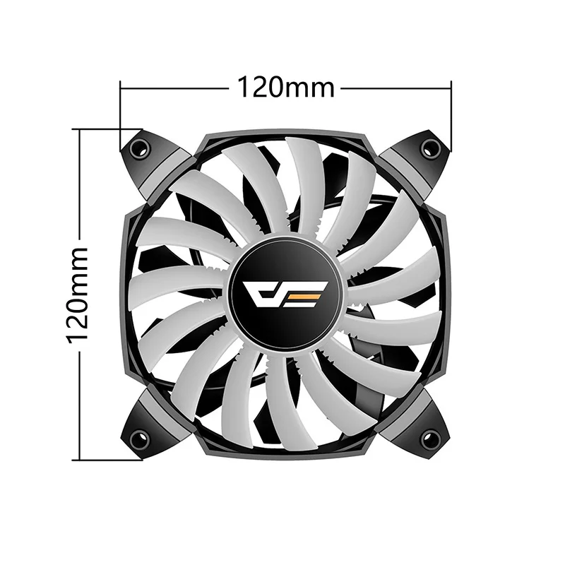 Kaufen DarkFlash ZR12 Dual Klinge PC Fan 120mm Stille Fall Lüfter Kühler PWM 4pin + 3pin für Computer Fall CPU Lüfter Kühler