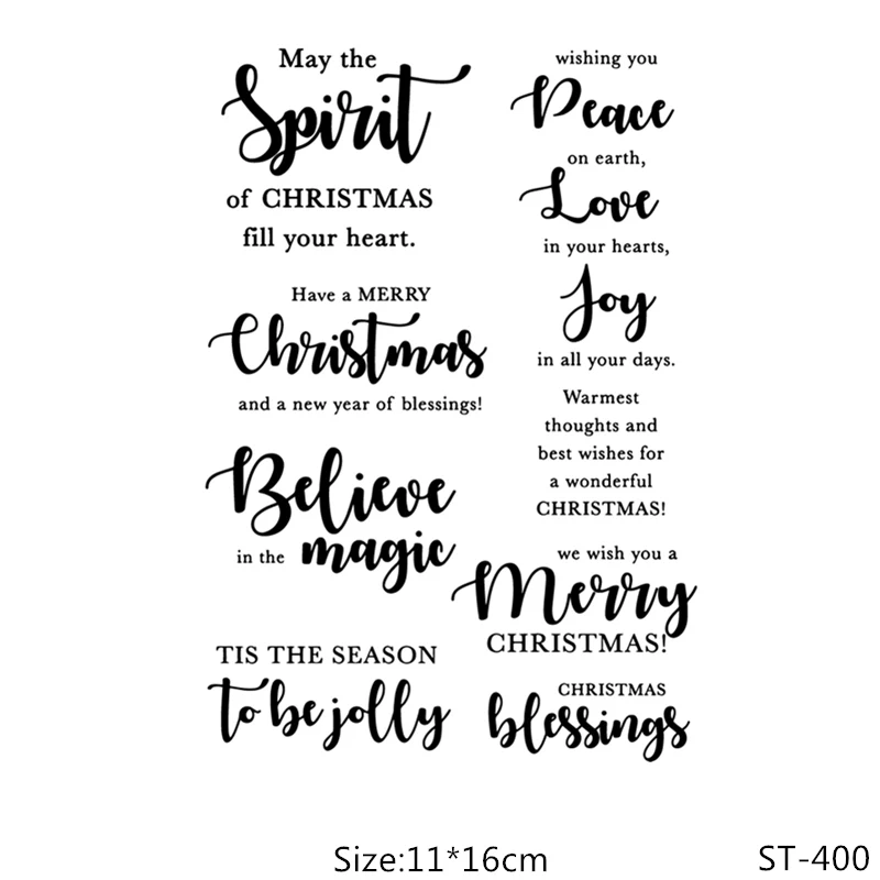 AZSG Various Blessings/Wishes/Lovelorn/Calendar Word Clear Stamps For DIY Scrapbooking/Album Decorative Silicone Stamp Crafts