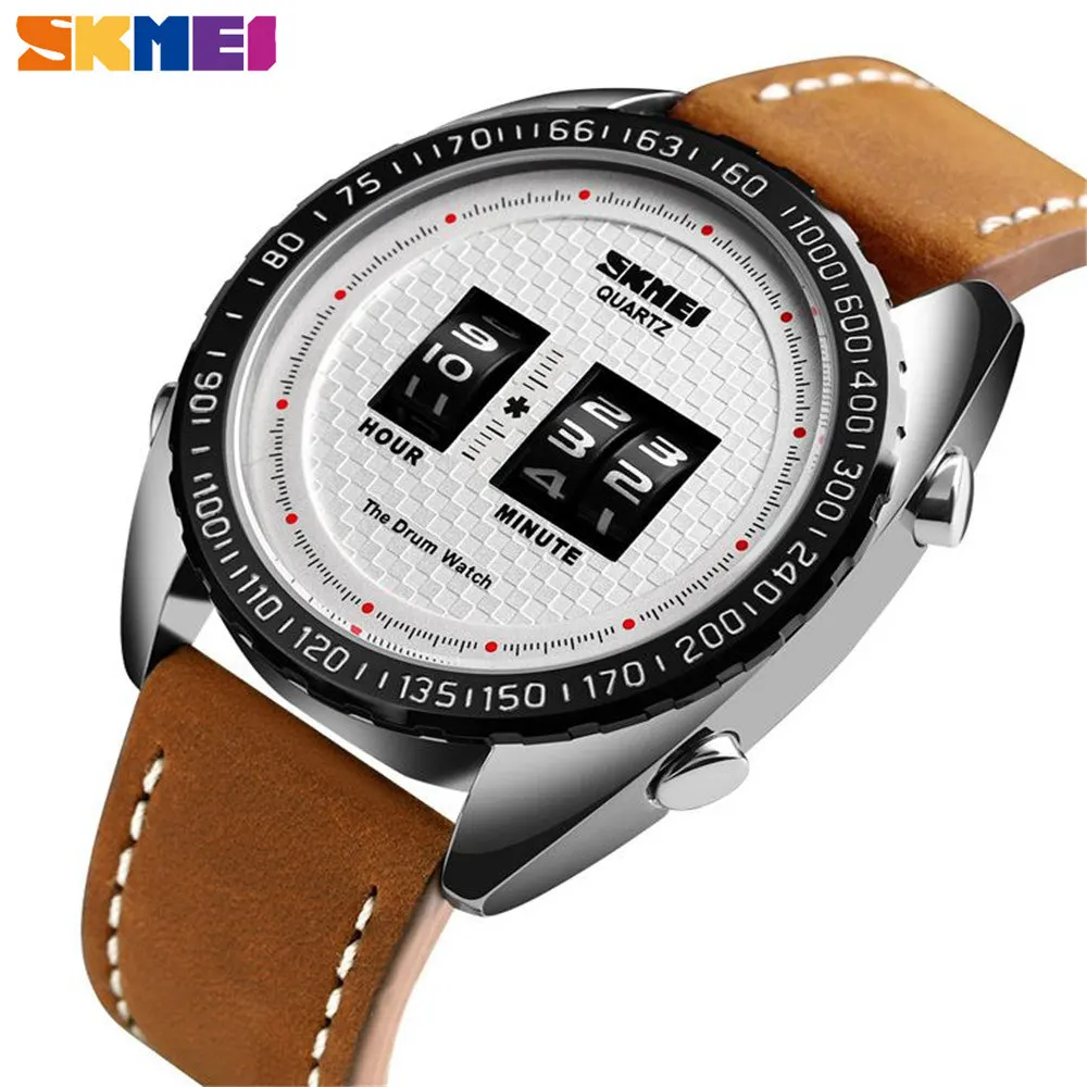 

SKMEI Luxury Watch Men Fashion Business Quartz Men WatcQhes Leather Strap Sport Waterproof Quartz Wristwatches relogio masculino