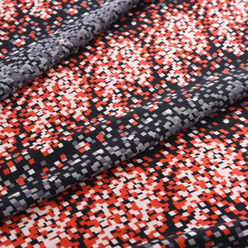 

114CM Wide 16MM Mosaic Print Silk Crepe De Chine Fabric for Summer Dress Shirt Cheongsam Pants Pajamas H547