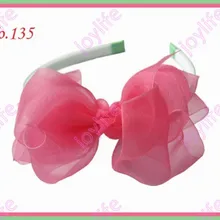 Новые 500 предмета в комплекте с повязкой на голову для девочек наряды с доставкой в течение 3-3,5 Шелковый в форме цветка для волос для девочек, бант из органзы с головными повязками