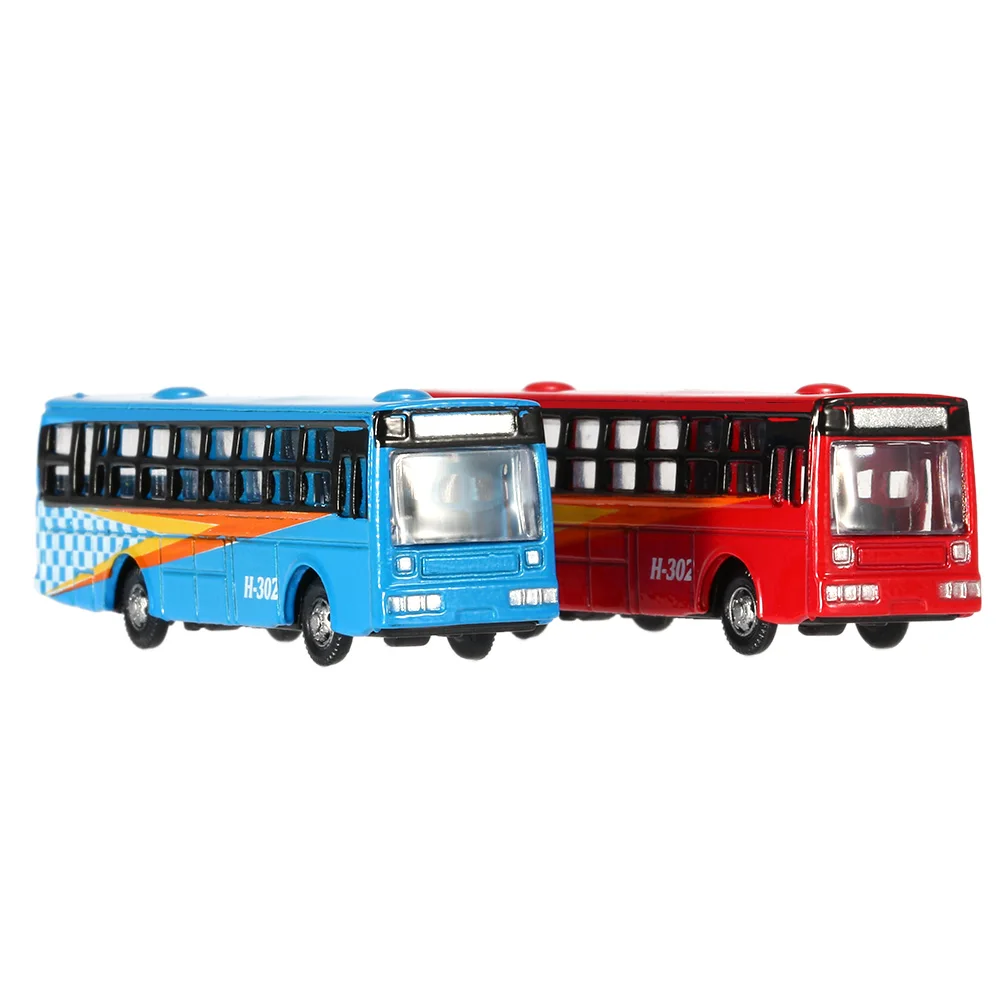 6PCS/set Alloy Bus Model Vehical Miniature Diorama for Baby Kids 1:150 Scale Car Metal Model Toys For Children