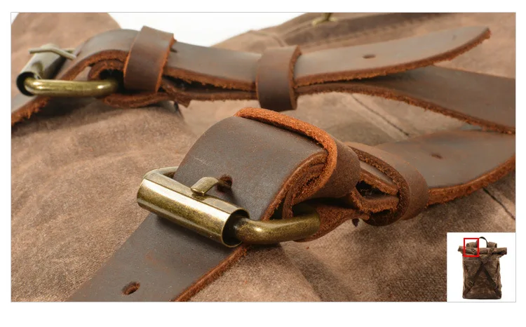 buckles Canvas & Leather Vintage Backpack