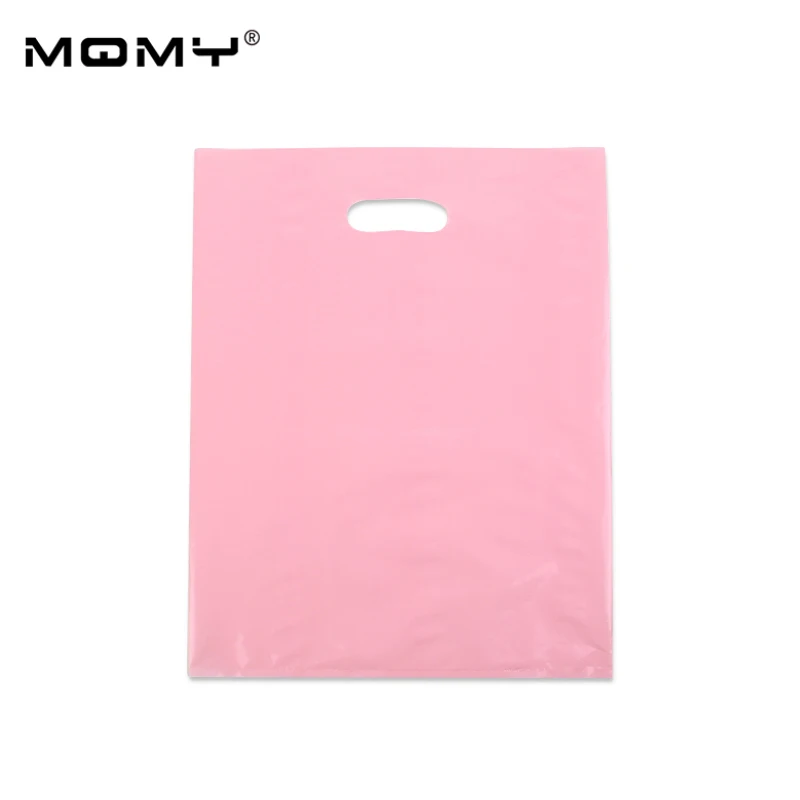 45x55 см Pe упаковка шоппинг персонализированная одежда подарок дизайн переноски футболка упаковка биоразлагаемая логотип пластиковый пакет - Цвет: Pink