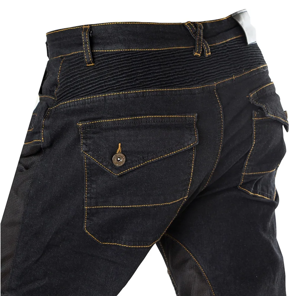 Летние мужские штаны для езды на мотоцикле мото джинсы защитные штаны мотокросса джинсы с 4 X колено набедренная защита