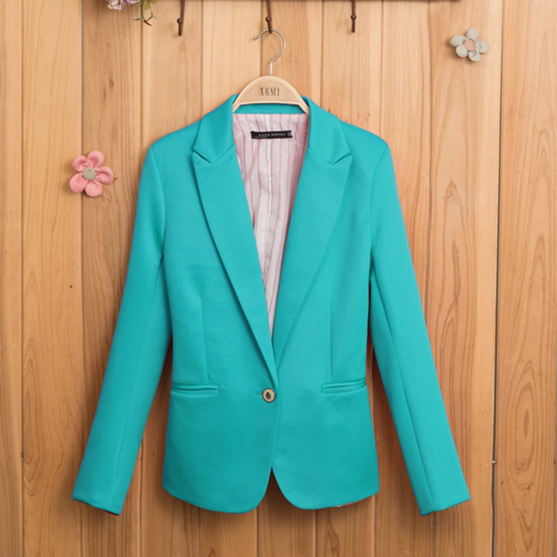 Женский костюм ярких цветов, пальто с длинными рукавами, новинка, модный пиджак, Блейзер, Женский блейзер на подкладке, полосатый Блейзер на одной пуговице, пиджак - Цвет: Зеленый
