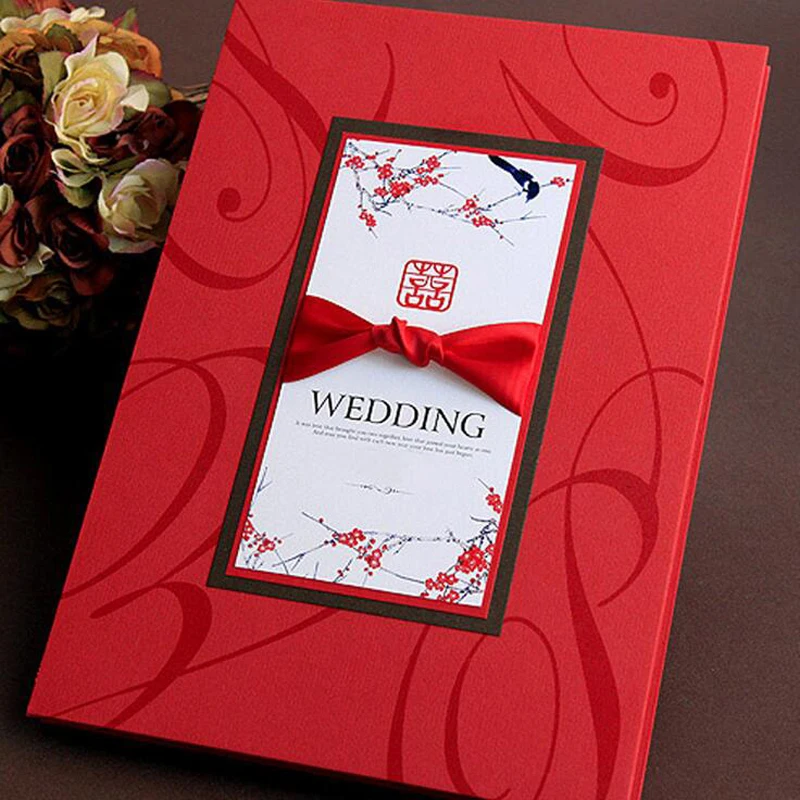 Red Wedding Decoration Wedding Guest Book Signature Book For