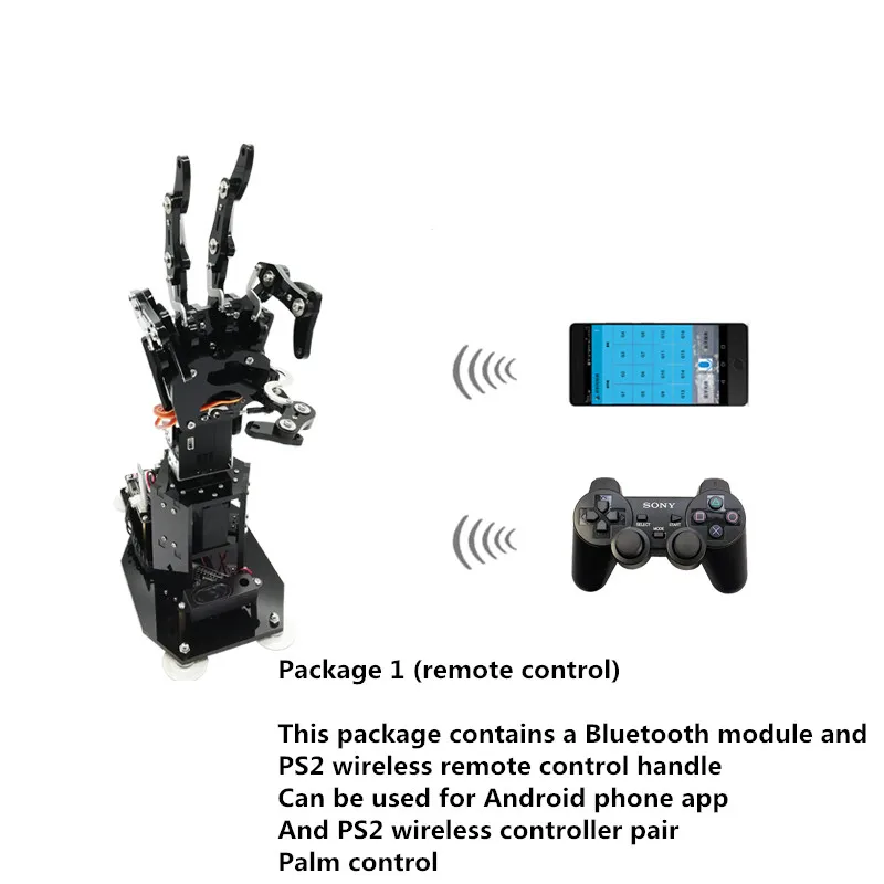 Flash Deal Bionic palm synchronous wearable somatosensory gloves DIY remote control robot manipulator robotic arm set arm hand finger palm 3