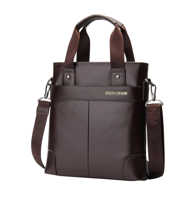 BISON DENIM сумка из натуральной кожи мужская деловая сумка через плечо iPad коровья кожа сумка через плечо мужские сумки N2202