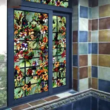 45*200 см витражное окно, пленка для конфиденциальности, непрозрачная Цветочная Декоративная пленка, стеклянная пленка, статическая ванная комната, домашний декор, стеклянные наклейки на окна