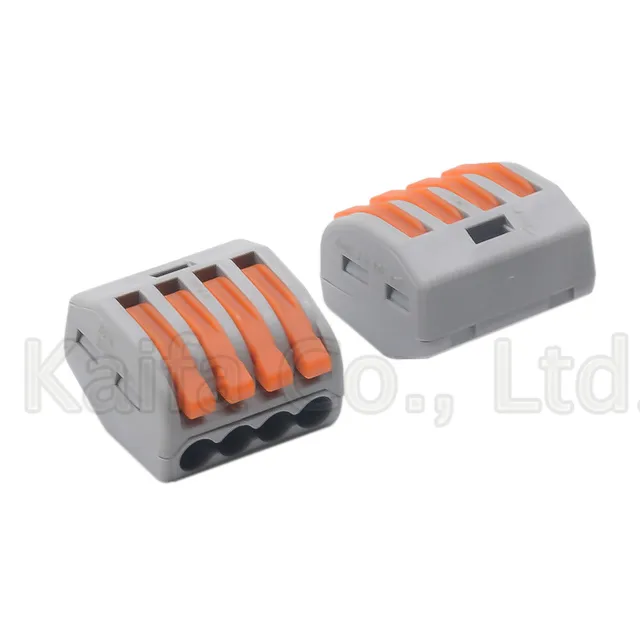 WAGO Type 222-412 222-413 222-415 Compact Wire Wiring Connector Conductor Terminal Block With Lever 0.08-2.5mm2 214 218 SPL-2 3 -