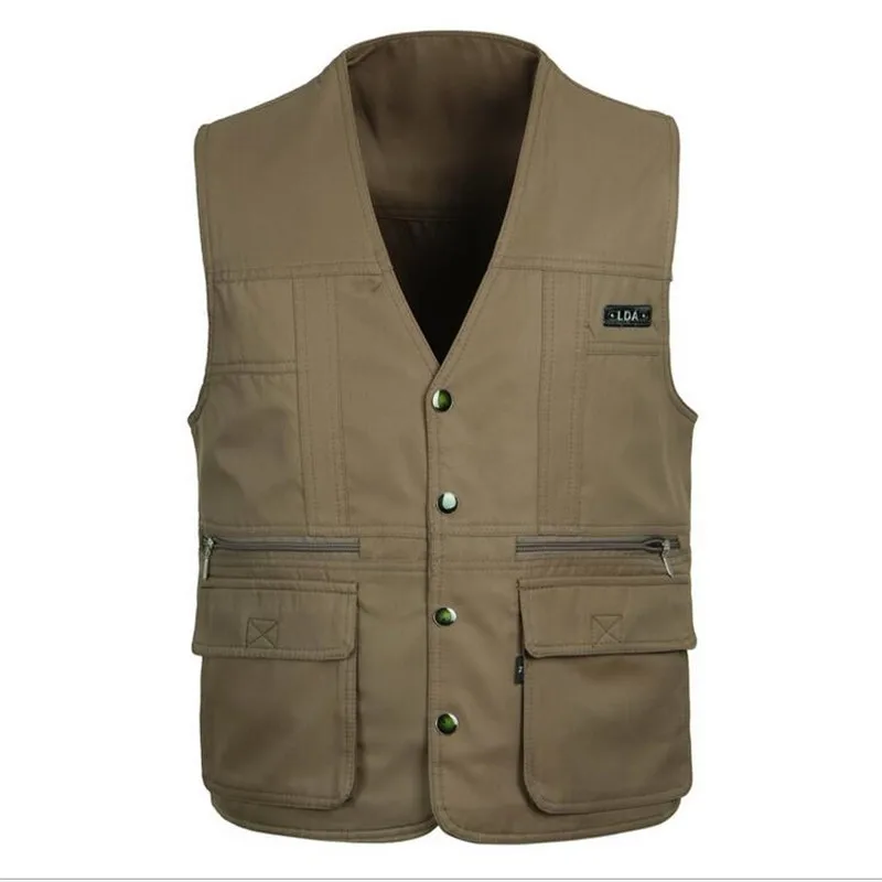 

New Summer Autumn Brand Men's Casual Vest Men Shooting Multi-Pockets Photography Vest Men Reporter Director Military Vest